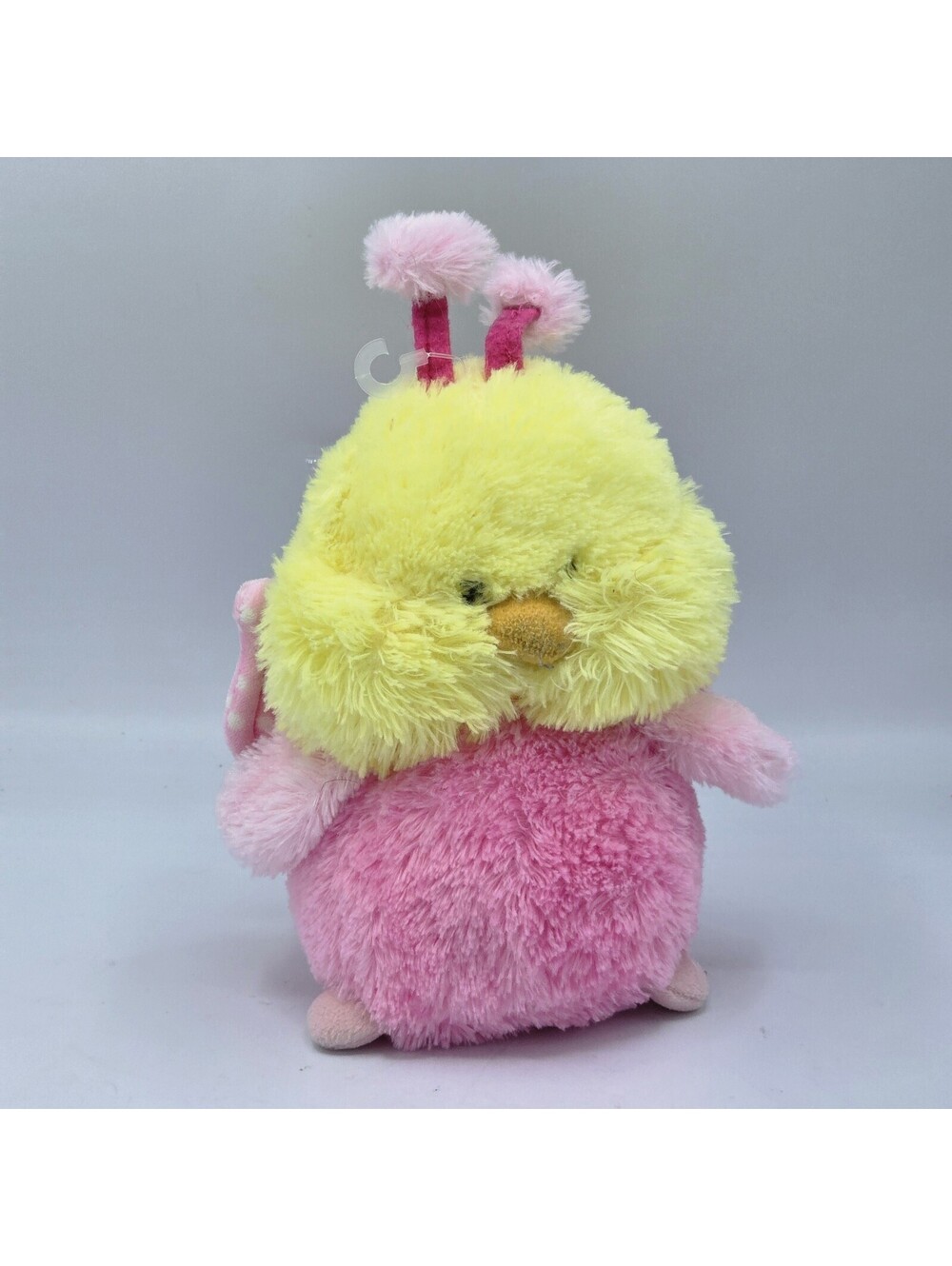 Aurora Yellow Pink Baby Chick Butterfly Wings Plush Ladybug Cheeky Chic 10"